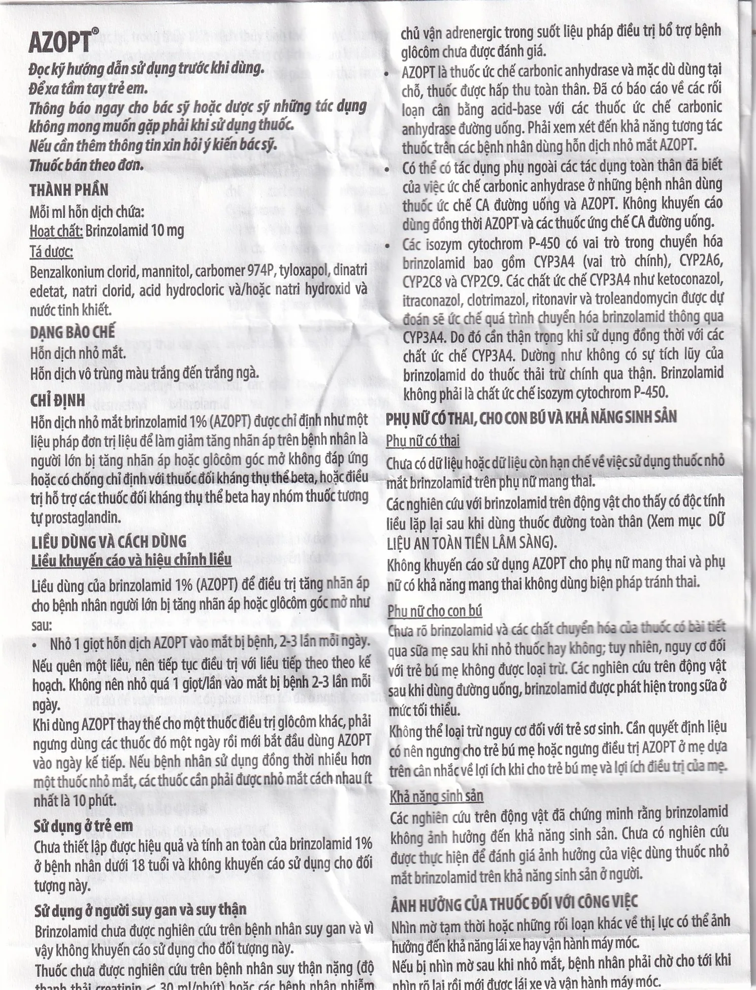 Hình ảnh Thuốc nhỏ mắt Azopt Alcon điều trị tăng nhãn áp, glôcôm góc mở (5ml)