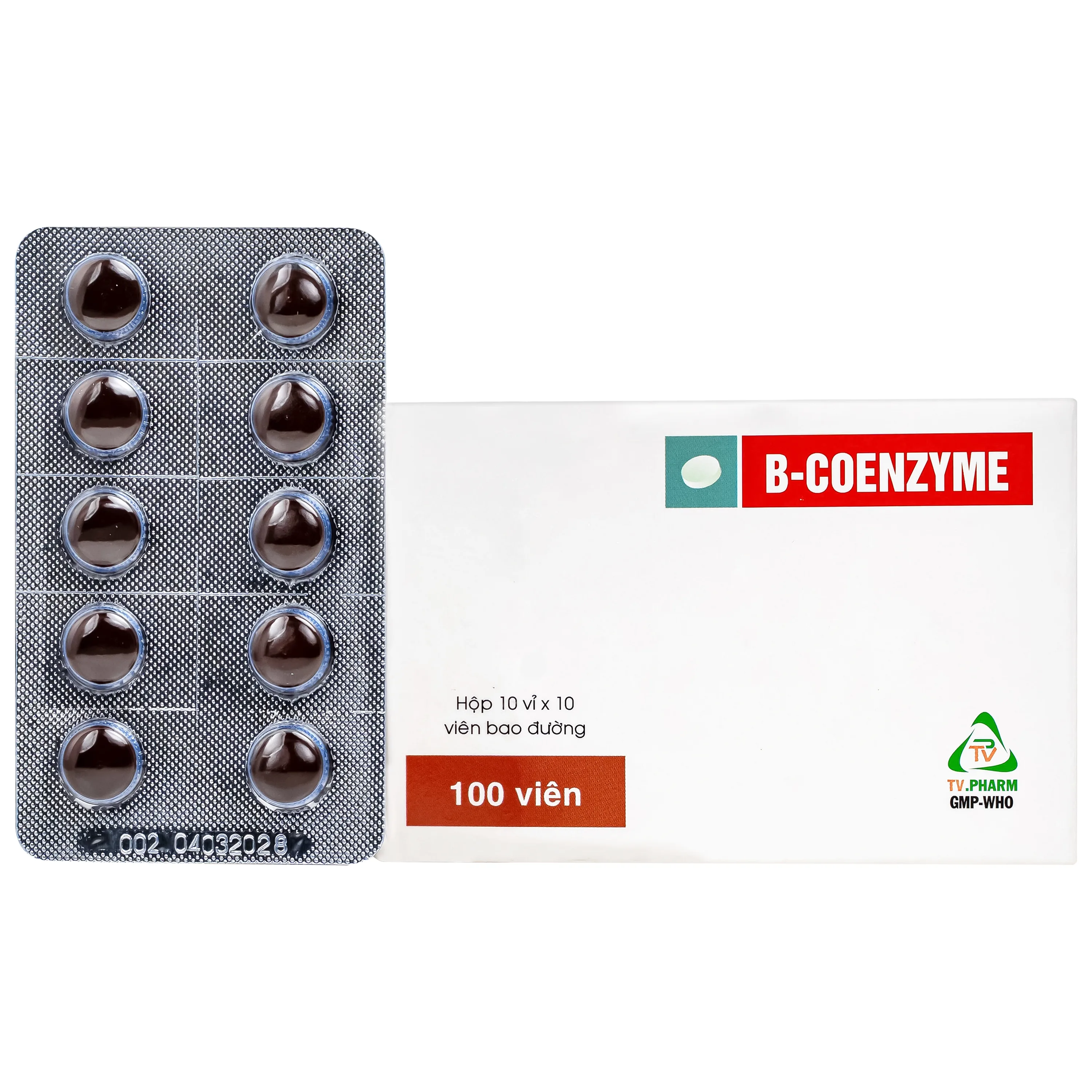 Hình ảnh Thuốc B-Coenzyme Tv.Pharm bổ sung vitamin nhóm B, hỗ trợ phòng điều trị các bệnh do thiếu hụt vitamin nhóm B (hộp 100 viên)