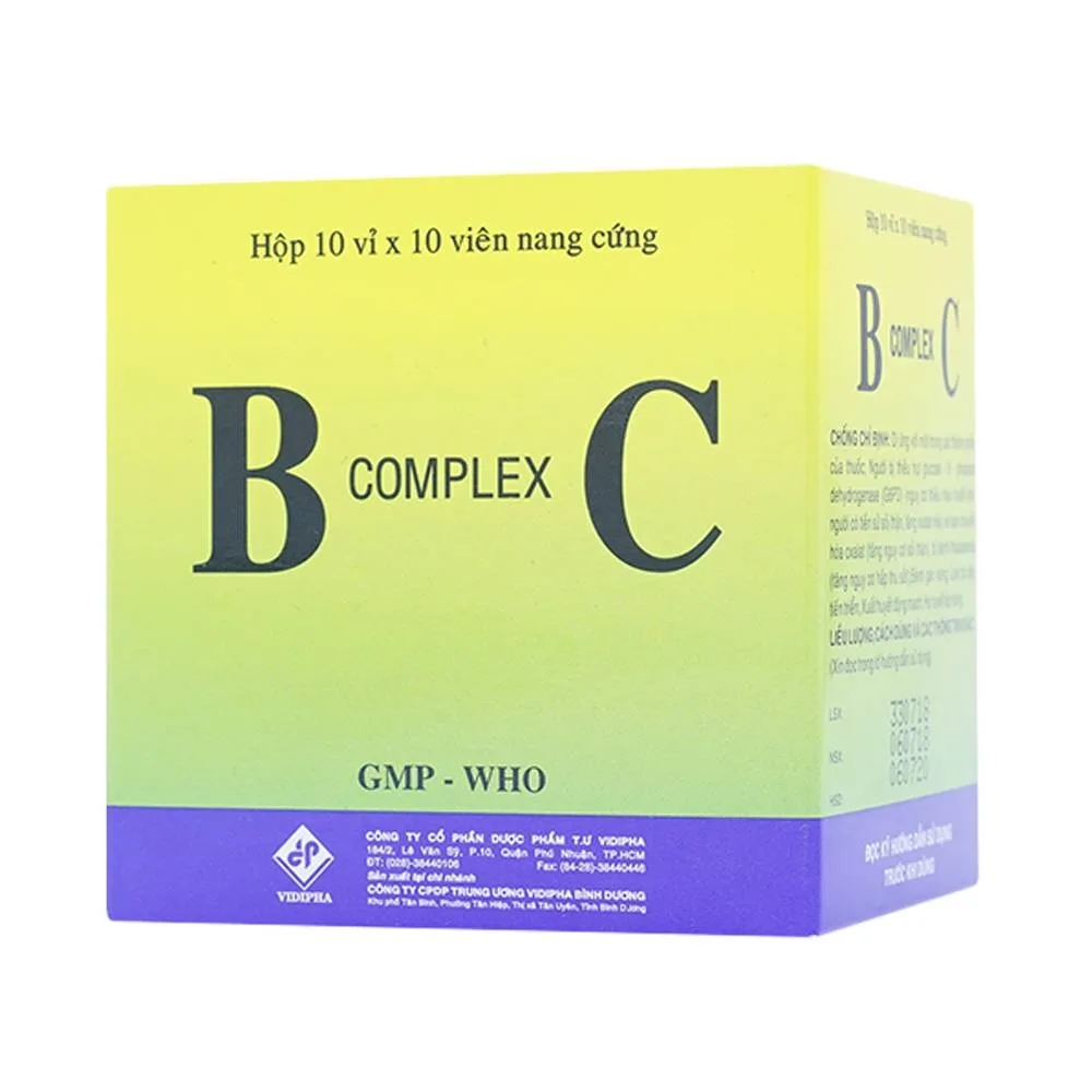 Hình ảnh Thuốc B Complex C Vidipha bổ sung các vitamin nhóm B, C (10 vỉ x 10 viên)