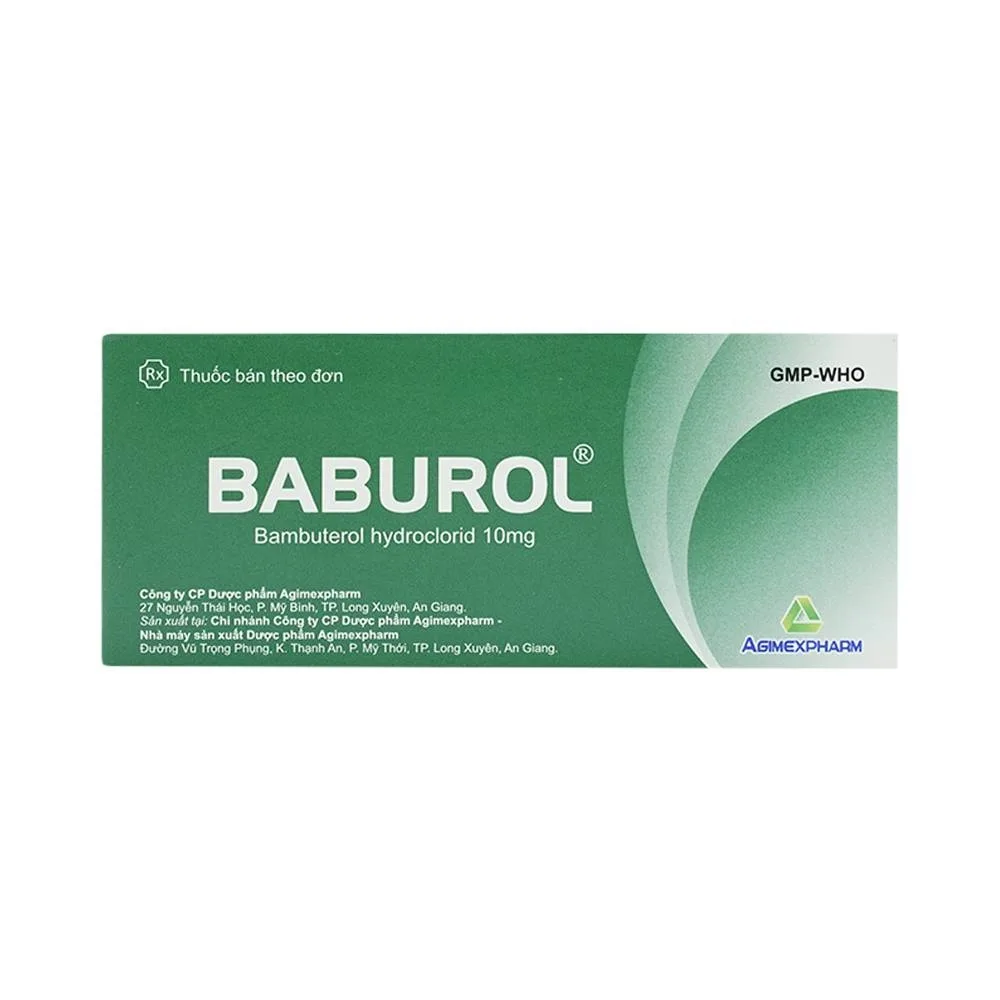 Hình ảnh Thuốc Baburol Agimexpharm điều trị hen phế quản, viêm phế quản (3 vỉ x 10 viên)