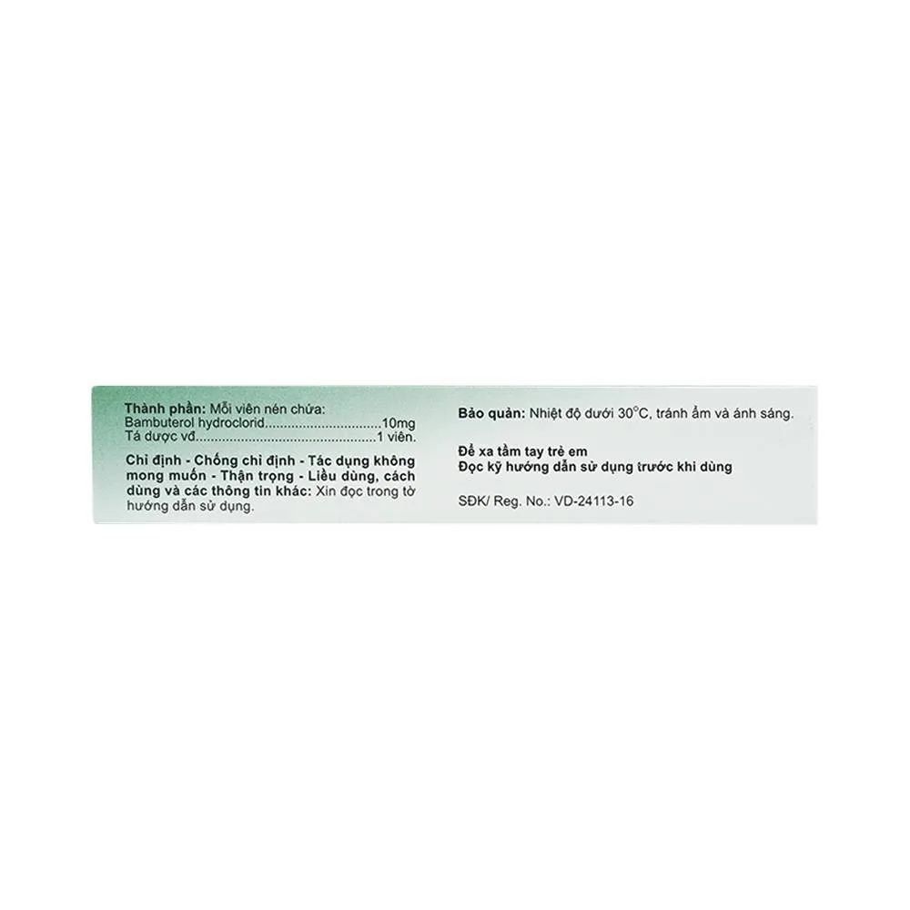 Hình ảnh Thuốc Baburol Agimexpharm điều trị hen phế quản, viêm phế quản (3 vỉ x 10 viên)