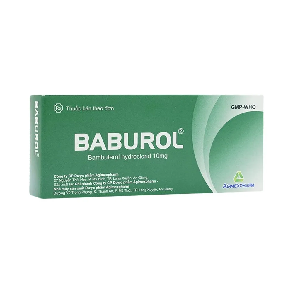 Hình ảnh Thuốc Baburol Agimexpharm điều trị hen phế quản, viêm phế quản (3 vỉ x 10 viên)