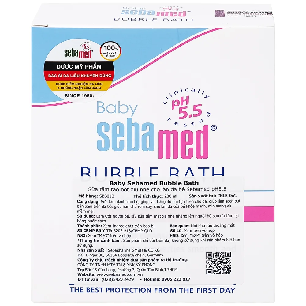 Hình ảnh Sữa tắm Baby Sebamed Bubble Bath pH5.5 giúp làm sạch bụi bẩn bám trên da bé (200ml)