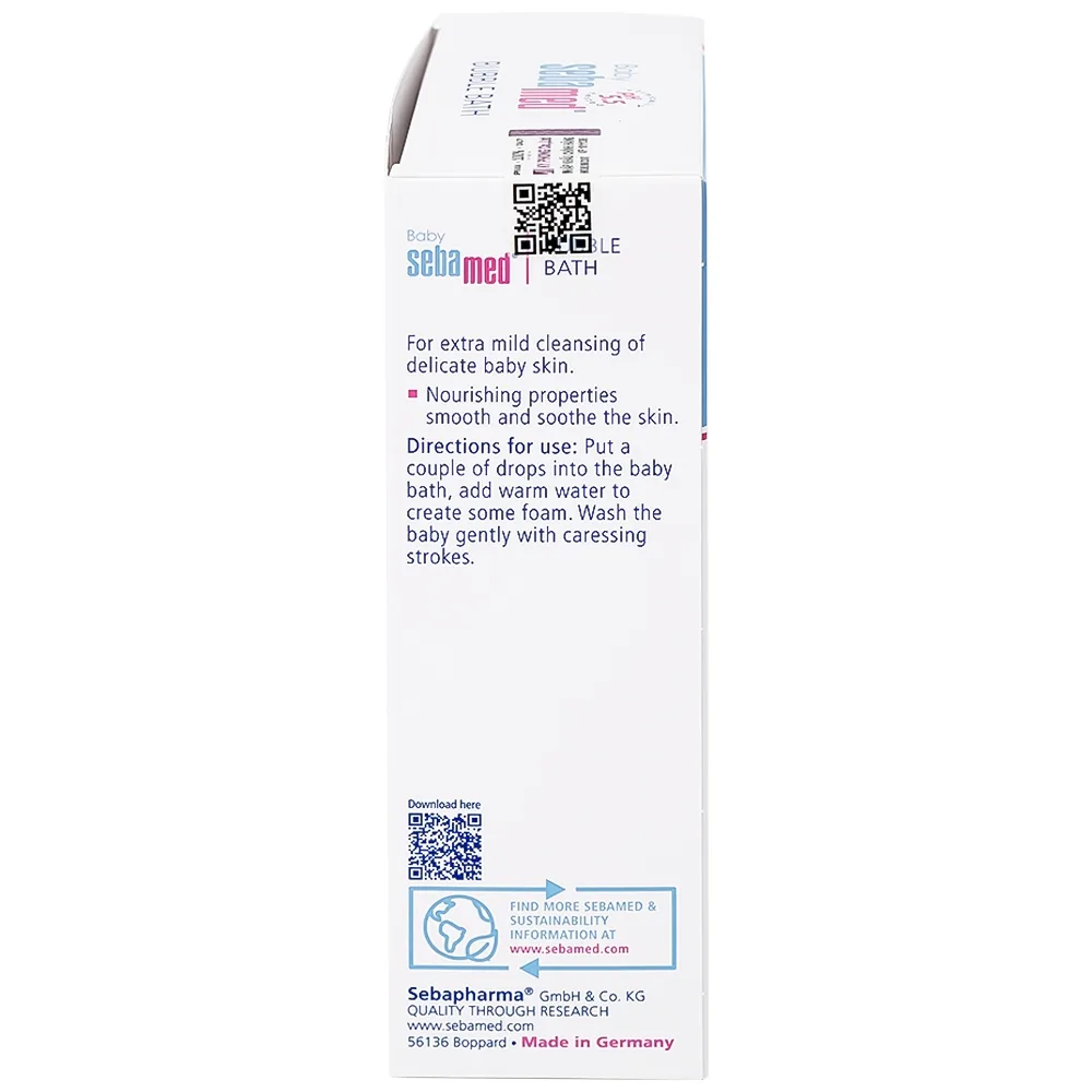 Hình ảnh Sữa tắm Baby Sebamed Bubble Bath pH5.5 giúp làm sạch bụi bẩn bám trên da bé (200ml)