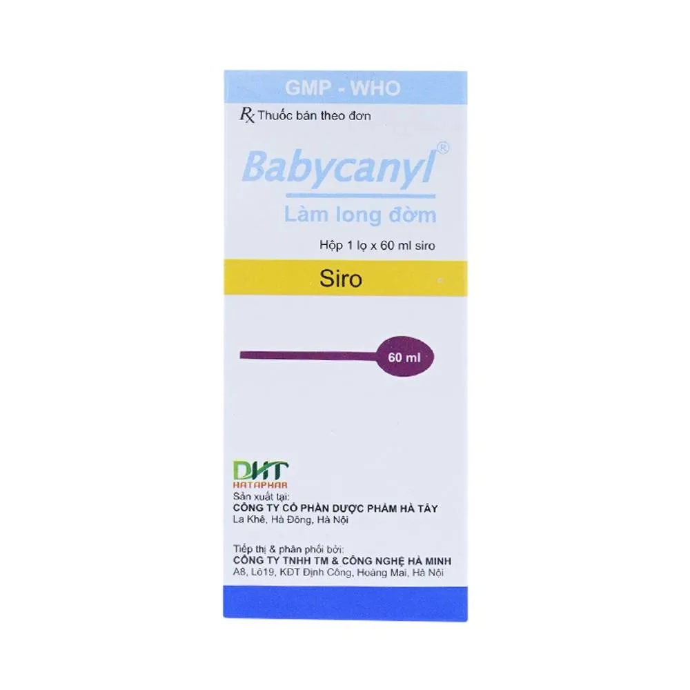 Hình ảnh Siro Babycanyl Hataphar điều trị ho do hen phế quản, viêm phế quản (60ml)