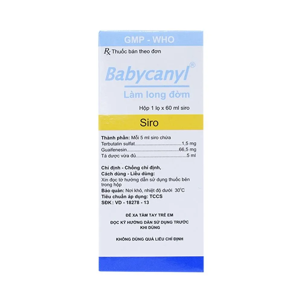 Hình ảnh Siro Babycanyl Hataphar điều trị ho do hen phế quản, viêm phế quản (60ml)