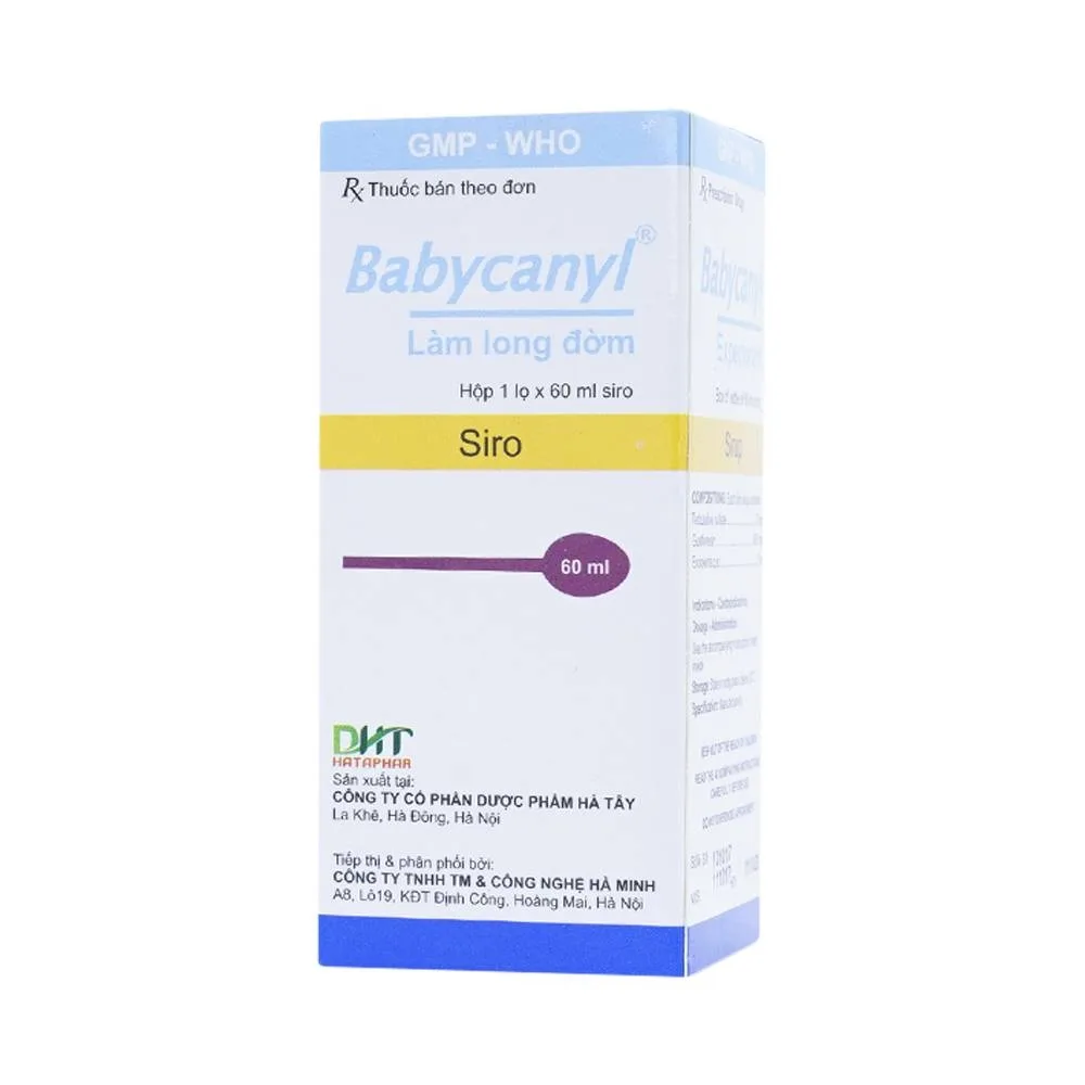Hình ảnh Siro Babycanyl Hataphar điều trị ho do hen phế quản, viêm phế quản (60ml)
