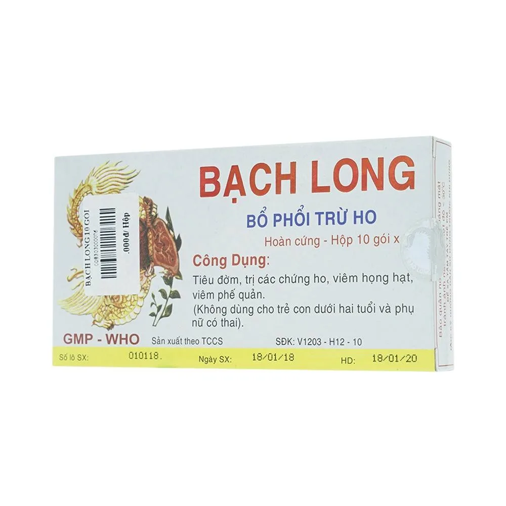 Hình ảnh Thuốc Bạch Long Bổ Phổi Trừ Ho tiêu đờm, trị các chứng ho, viêm họng hạt, viêm phế quản (10 gói)