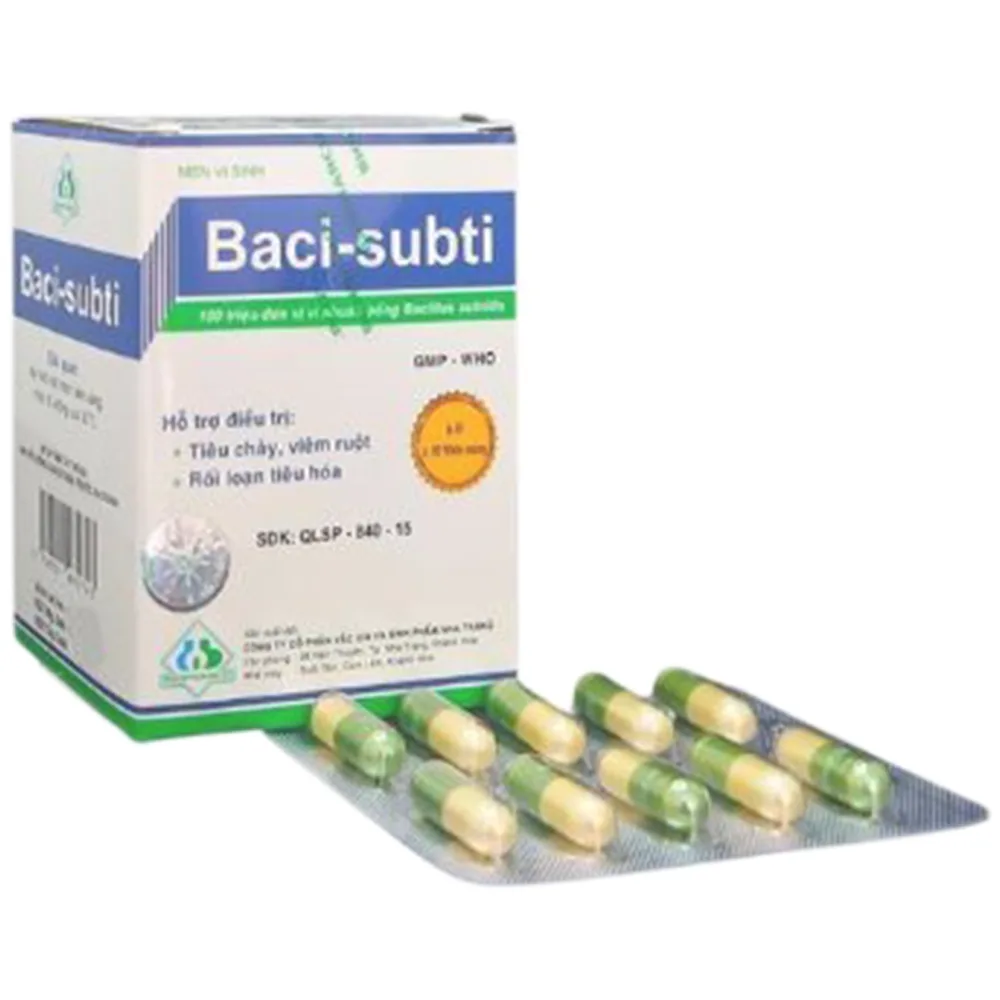 Hình ảnh Men vi sinh Baci-subti Biopharco hỗ trợ điều trị tiêu chảy, viêm ruột, rối loạn tiêu hóa (6 vỉ x 10 viên)