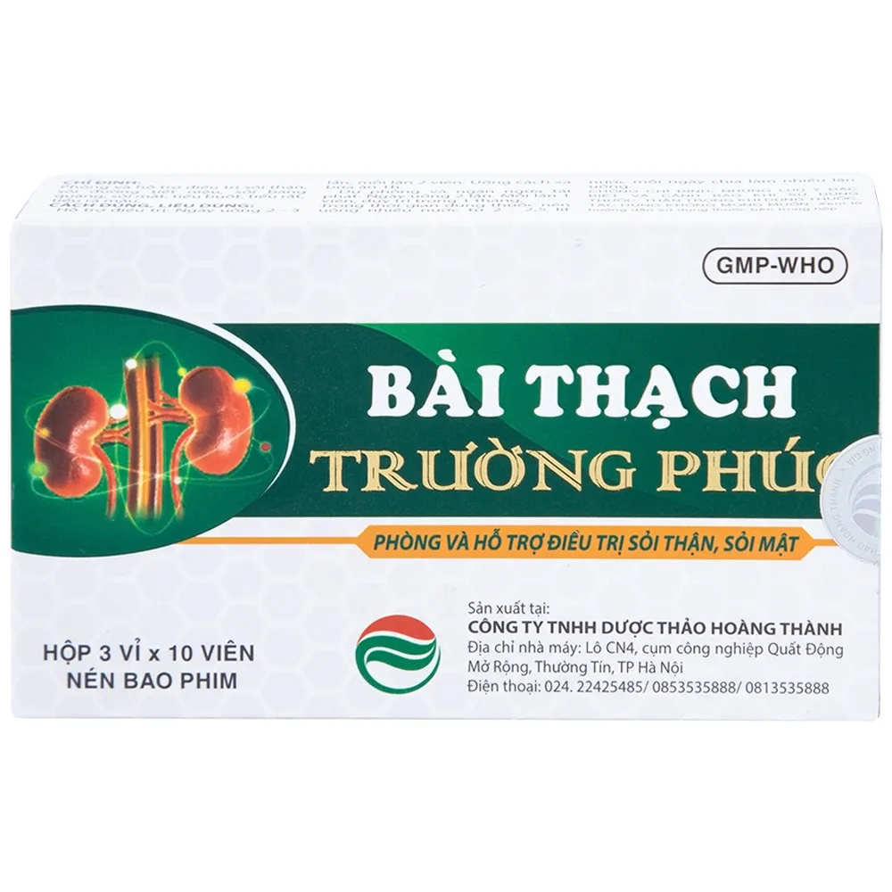 Hình ảnh Thuốc Bài Thạch Trường Phúc phòng và hỗ trợ điều trị sỏi thận, sỏi mật (3 vỉ x 10 viên)