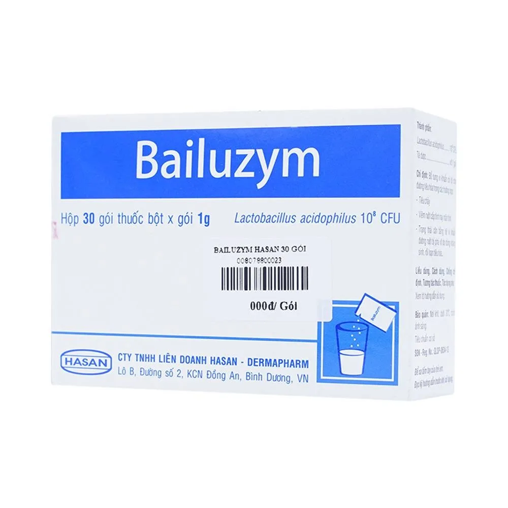 Hình ảnh Bột Bailuzym Hasan bổ sung vi khuẩn có lợi cho đường tiêu hóa (30 gói x 1g)