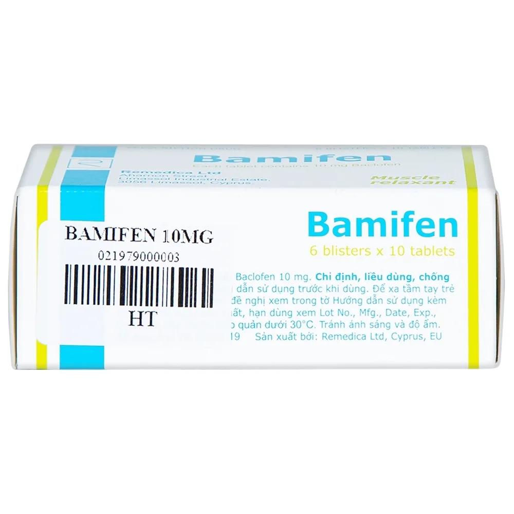 Hình ảnh Thuốc Bamifen 10mg Remedica giảm co cứng cơ vân (6 vỉ x 10 viên)
