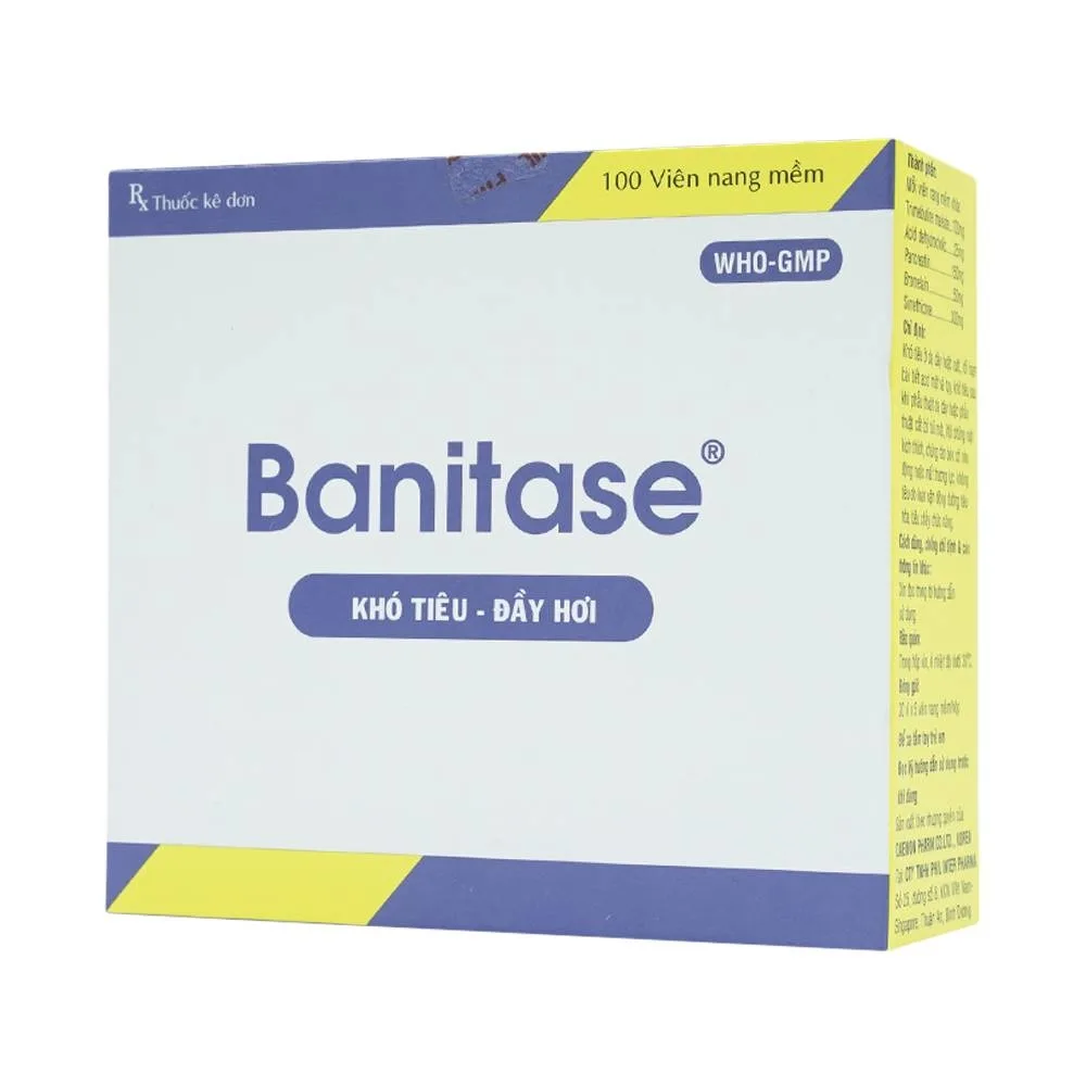 Hình ảnh Thuốc Banitase Phil Inter điều trị khó tiêu đầy hơi (20 vỉ x 5 viên)