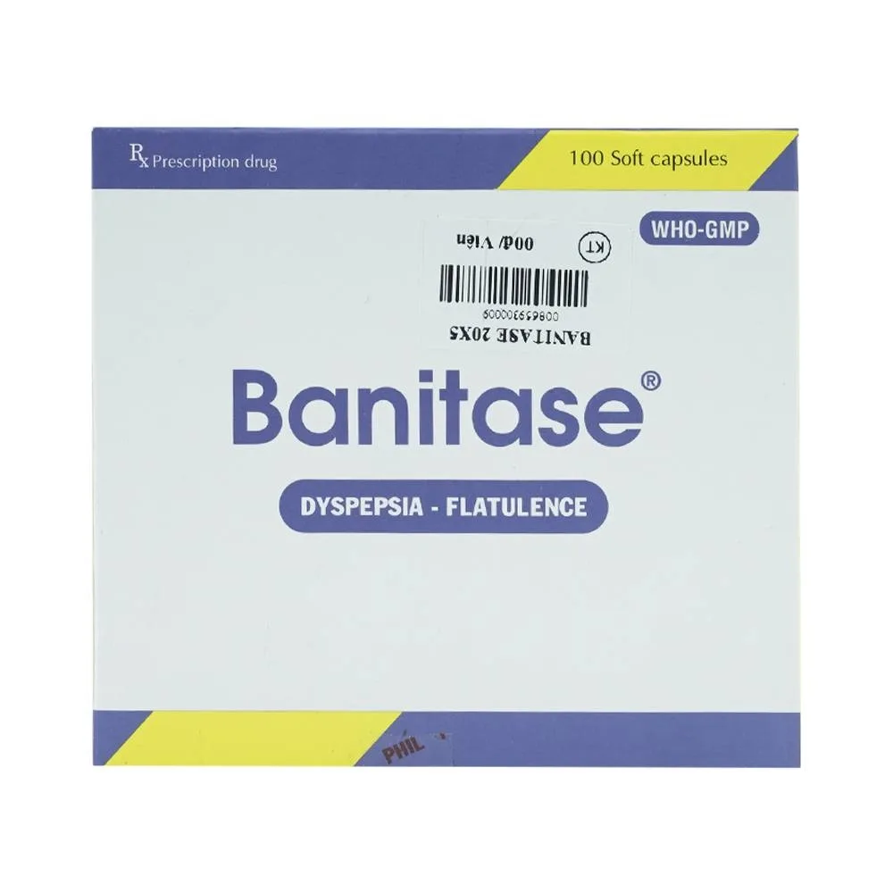 Hình ảnh Thuốc Banitase Phil Inter điều trị khó tiêu đầy hơi (20 vỉ x 5 viên)