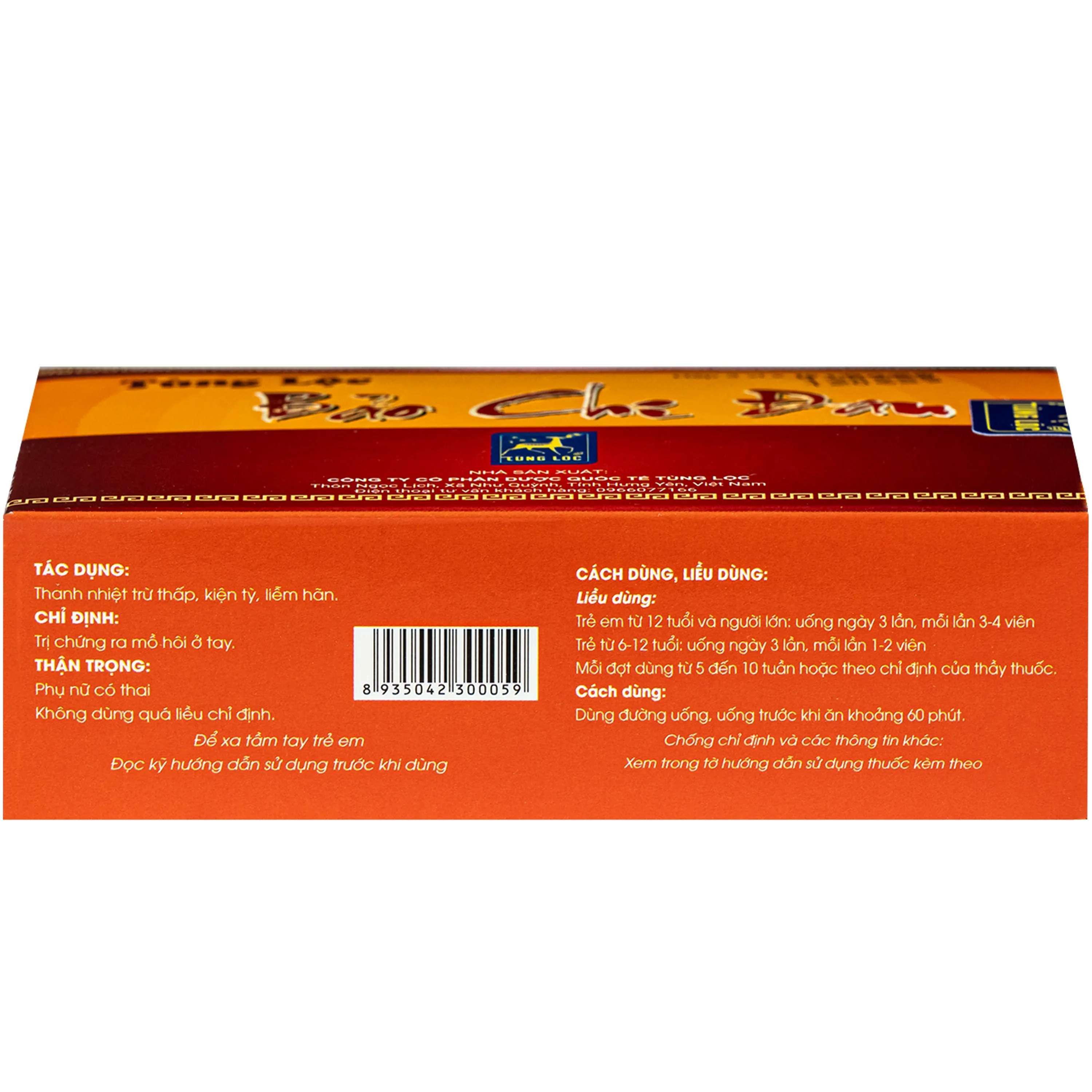 Hình ảnh Thuốc Bảo chi đan Tùng lộc điều trị chứng ra mồ hôi tay (3 vỉ x 10 viên)