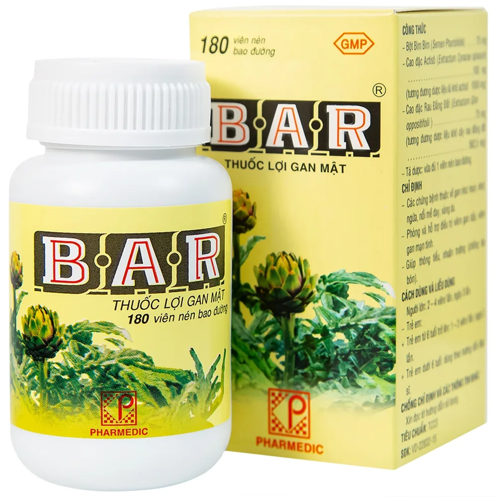 Hình ảnh Thuốc lợi gan mật Bar Pharmedic điều trị các bệnh về gan (180 viên)