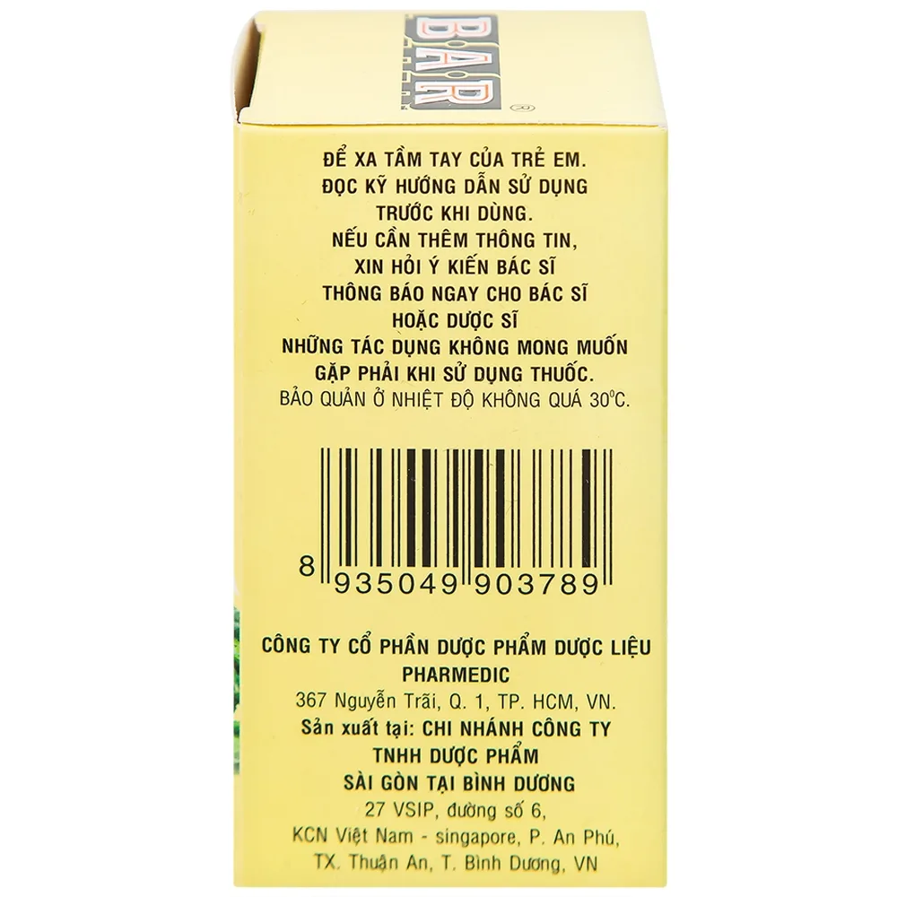 Hình ảnh Thuốc lợi gan mật Bar Pharmedic điều trị các bệnh về gan (180 viên)