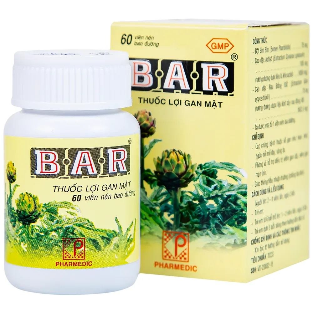 Hình ảnh Thuốc lợi gan mật Bar Pharmedic điều trị các bệnh về gan (60 viên)