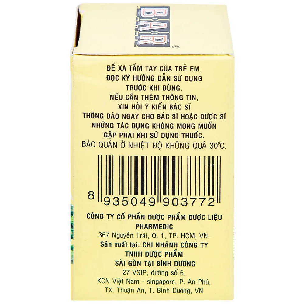 Hình ảnh Thuốc lợi gan mật Bar Pharmedic điều trị các bệnh về gan (60 viên)