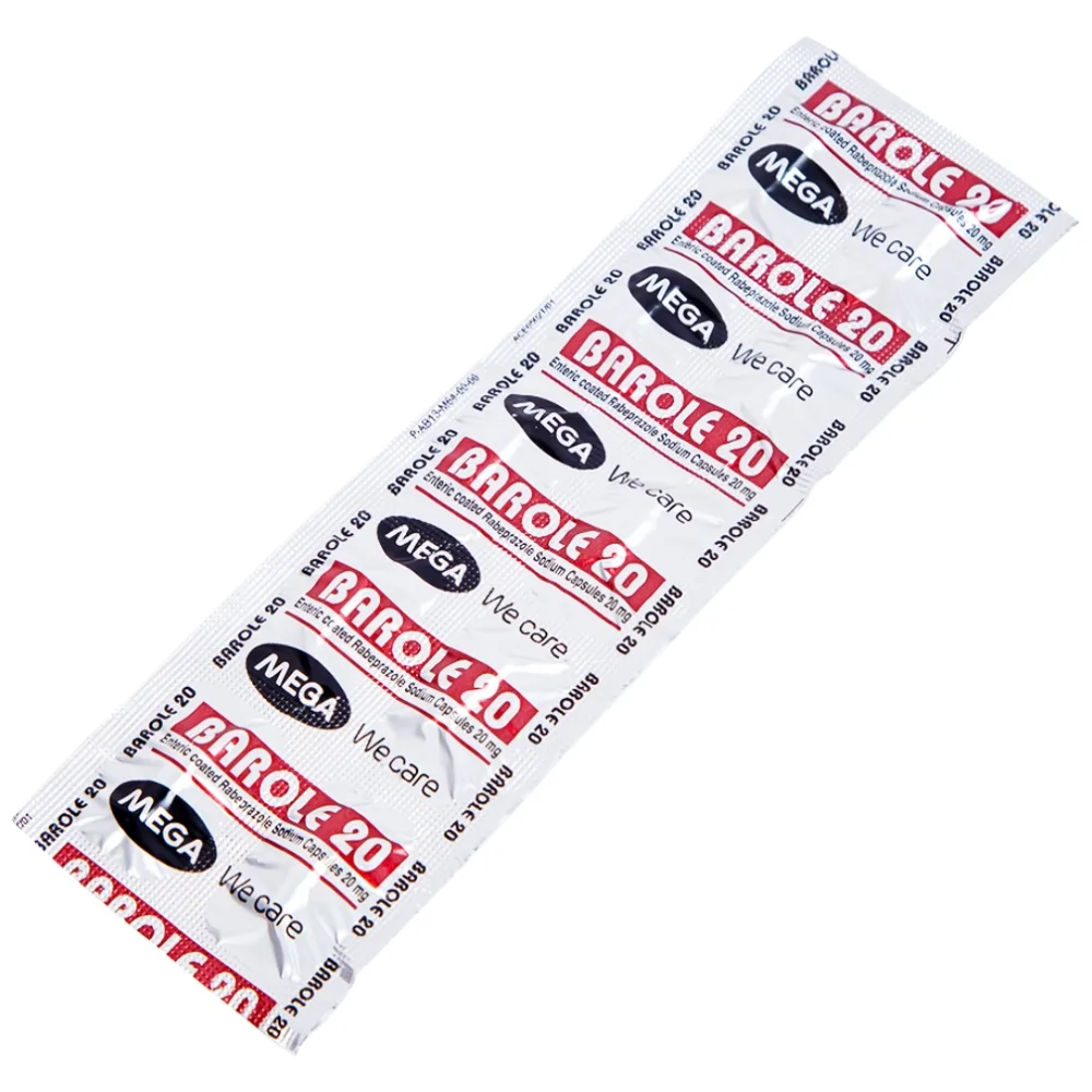 Hình ảnh Thuốc Barole 20mg Mega Lifesciences điều trị viêm loét do trào ngược dạ dày - thực quản (10 vỉ x 10 viên)