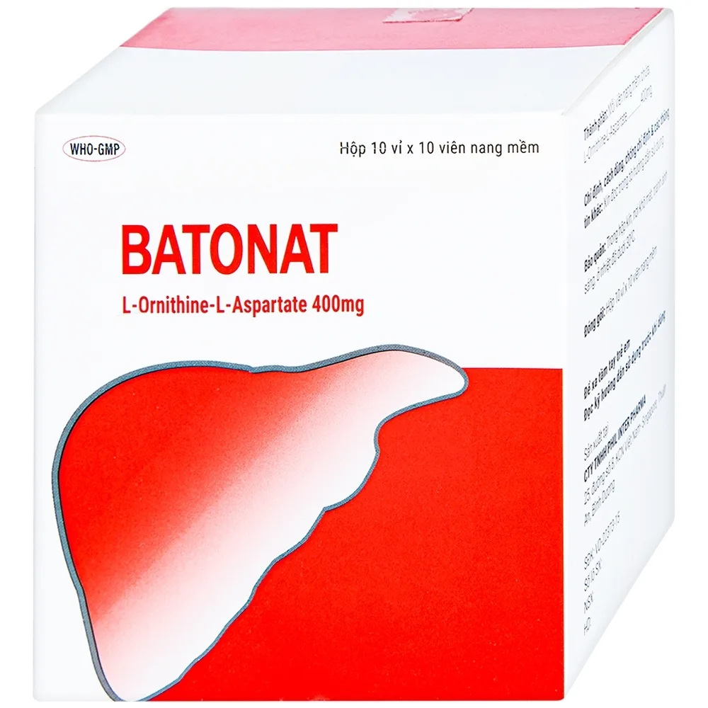 Hình ảnh Thuốc Batonat 400mg Phil điều trị bệnh viêm gan cấp tính, viêm gan mạn tính (10 vỉ x 10 viên)