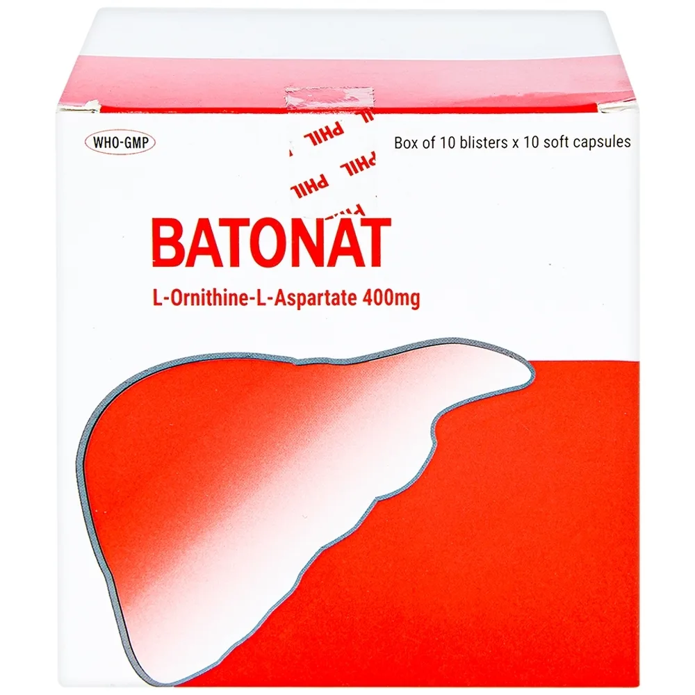 Hình ảnh Thuốc Batonat 400mg Phil điều trị bệnh viêm gan cấp tính, viêm gan mạn tính (10 vỉ x 10 viên)