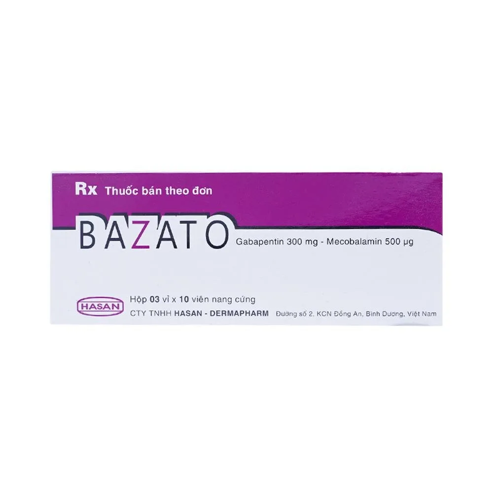Hình ảnh Thuốc Bazato 300mg Hasan điều trị các triệu chứng đau thần kinh (3 vỉ x 10 viên)