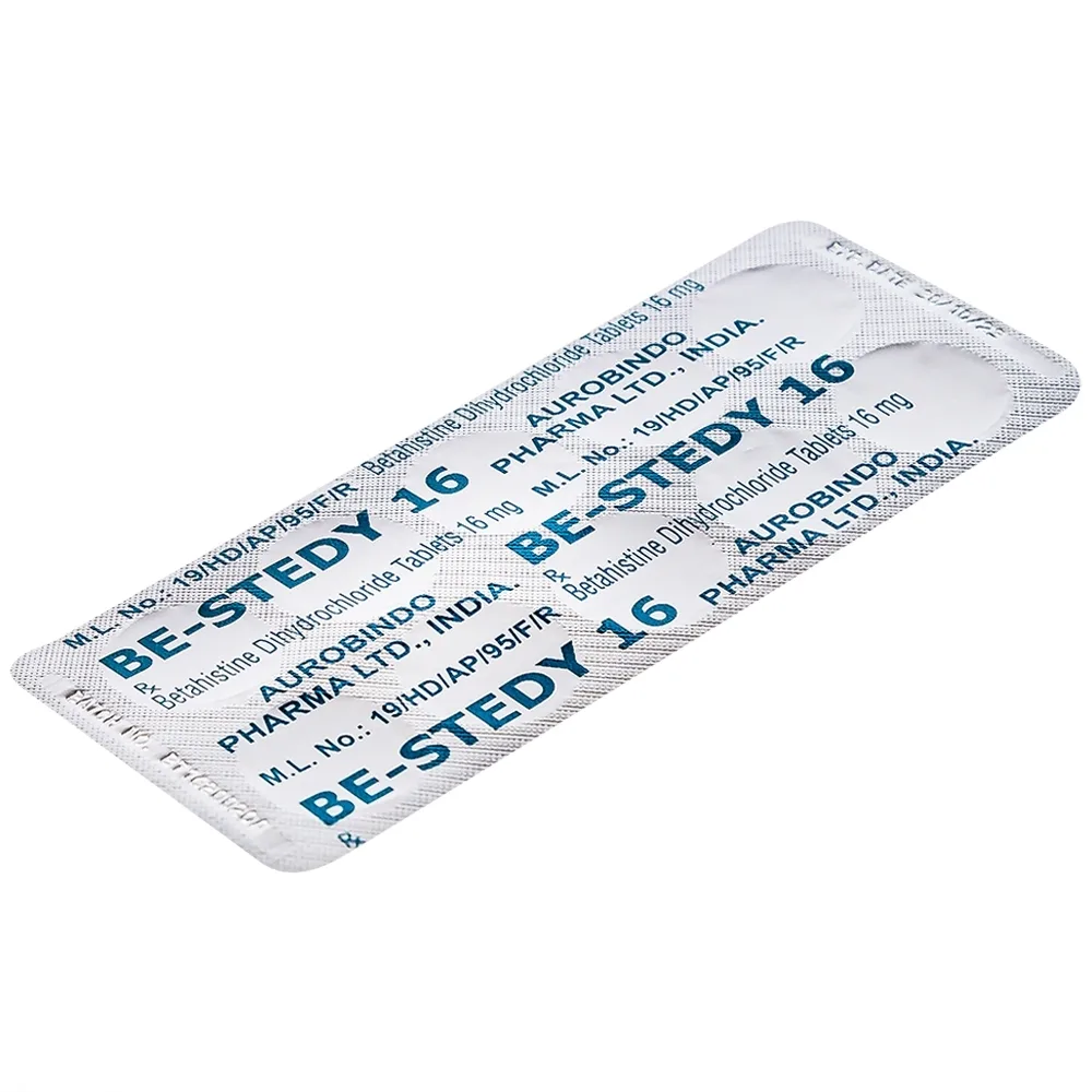 Hình ảnh Thuốc Be-Stedy 16mg Aurobindo điều trị chứng chóng mặt, ù tai (10 vỉ x 10 viên)