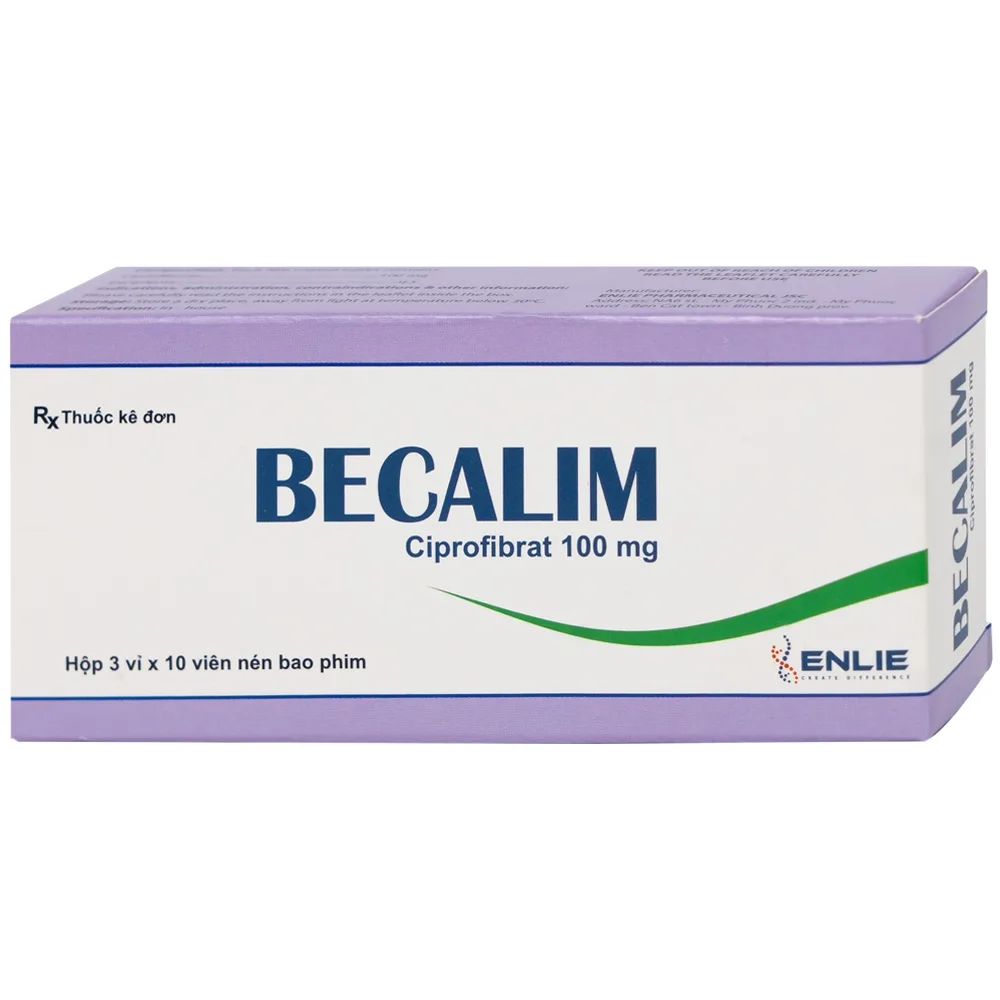 Hình ảnh Thuốc Becalim 100mg Enlie Pharma điều trị tăng Cholesterol máu (3 vỉ x 10 viên)