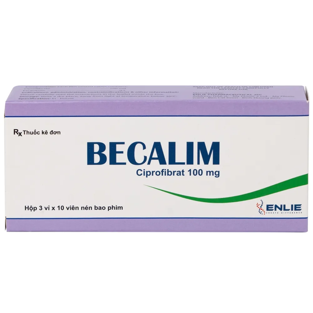Hình ảnh Thuốc Becalim 100mg Enlie Pharma điều trị tăng Cholesterol máu (3 vỉ x 10 viên)