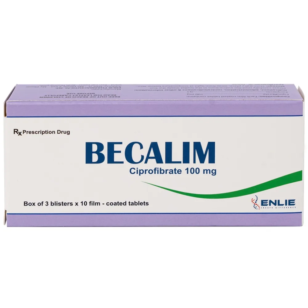 Hình ảnh Thuốc Becalim 100mg Enlie Pharma điều trị tăng Cholesterol máu (3 vỉ x 10 viên)