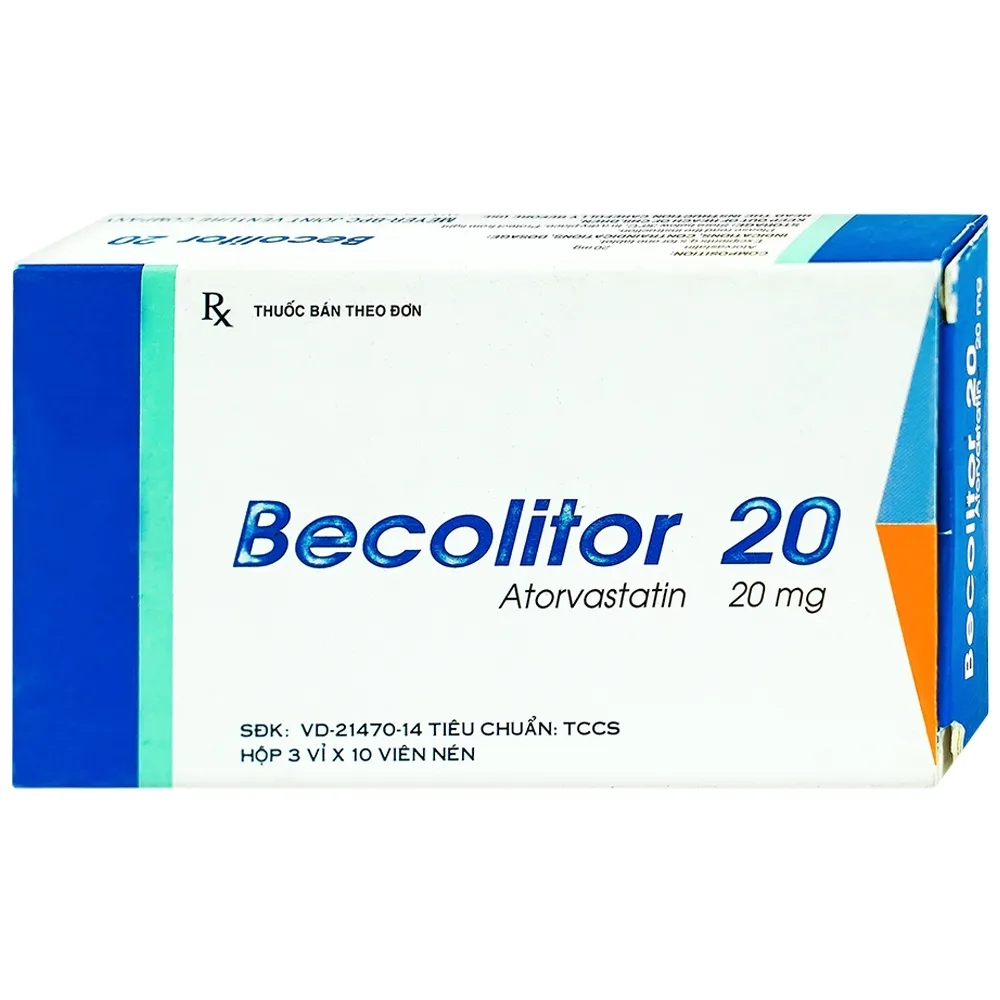 Hình ảnh Thuốc Becolitor 20mg Meyer-BPC điều trị tăng cholesterol toàn phần, LDL-cholesterol (30 viên)