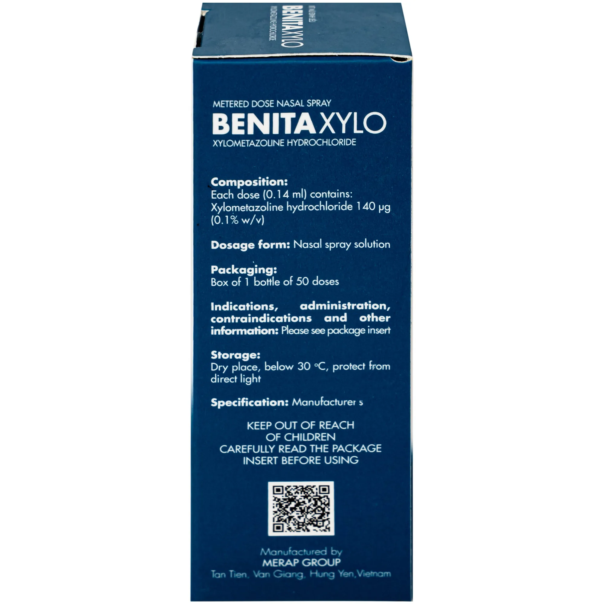Hình ảnh Thuốc xịt mũi Benita Xylo 0.1% Meraplion điều trị nghẹt mũi, sung huyết mũi (50 liều)