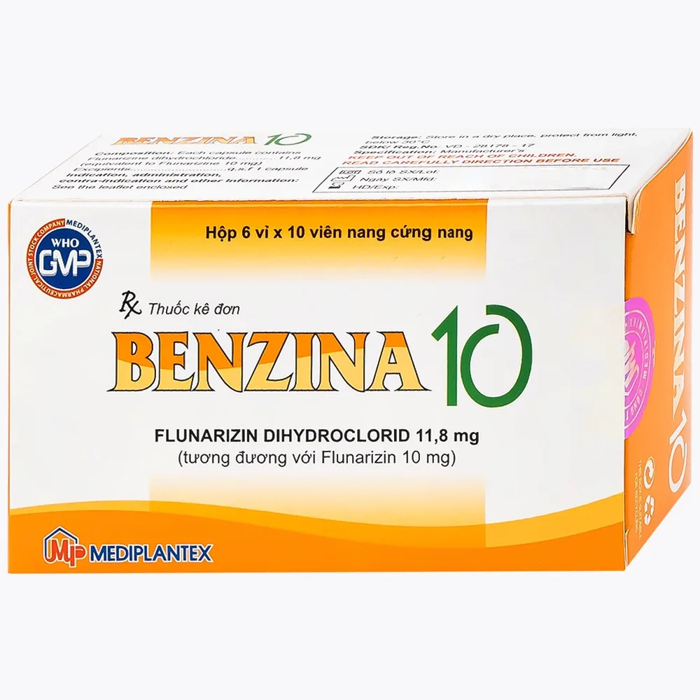 Hình ảnh Thuốc Bezina 10 Mediplantex điều trị dự phòng cơn đau nửa đầu (6 vỉ x 10 viên)