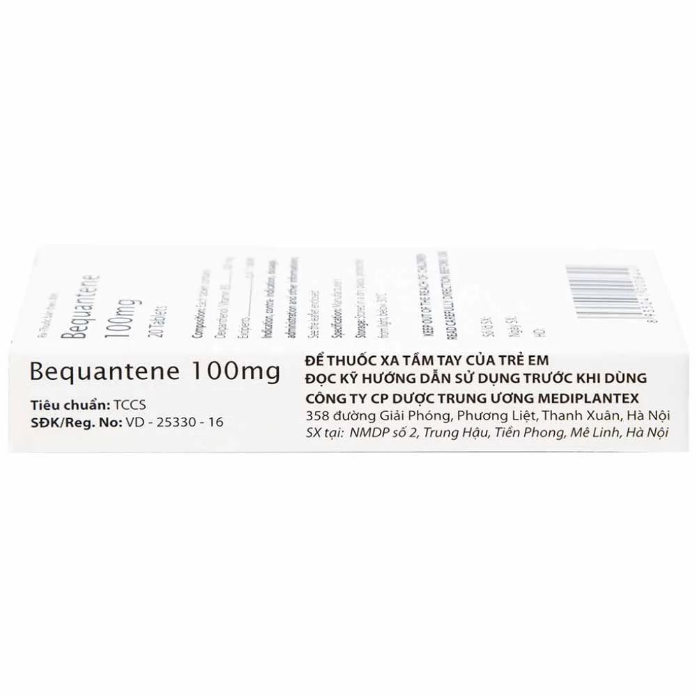 Hình ảnh Thuốc Bequantene 100mg Mediplantex điều trị chứng rụng tóc lan tỏa (2 vỉ x 10 viên)