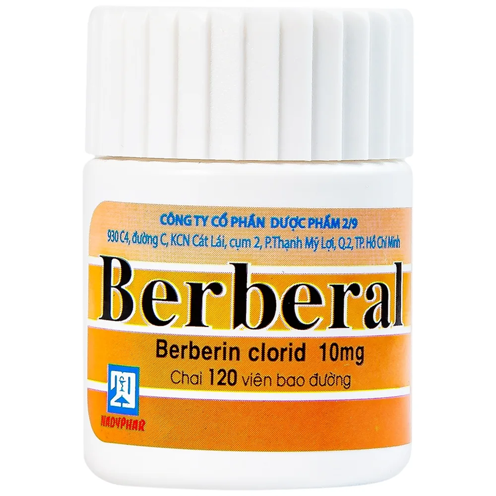 Hình ảnh Thuốc Berberal 10mg Nadyphar điều trị các hội chứng lỵ (120 viên)