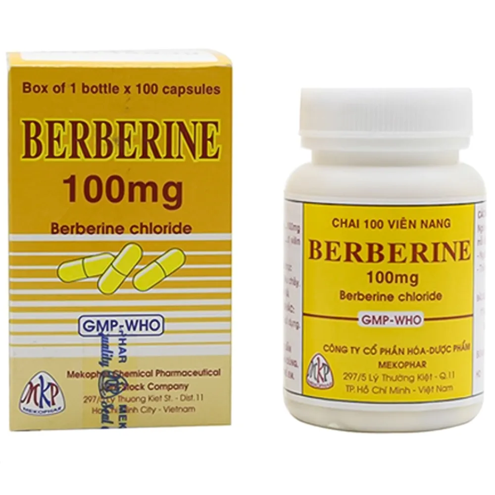 Hình ảnh Viên nang cứng Berberin 100mg điều trị hội chứng lỵ do trực khuẩn, viêm ruột, tiêu chảy (lọ 100v)