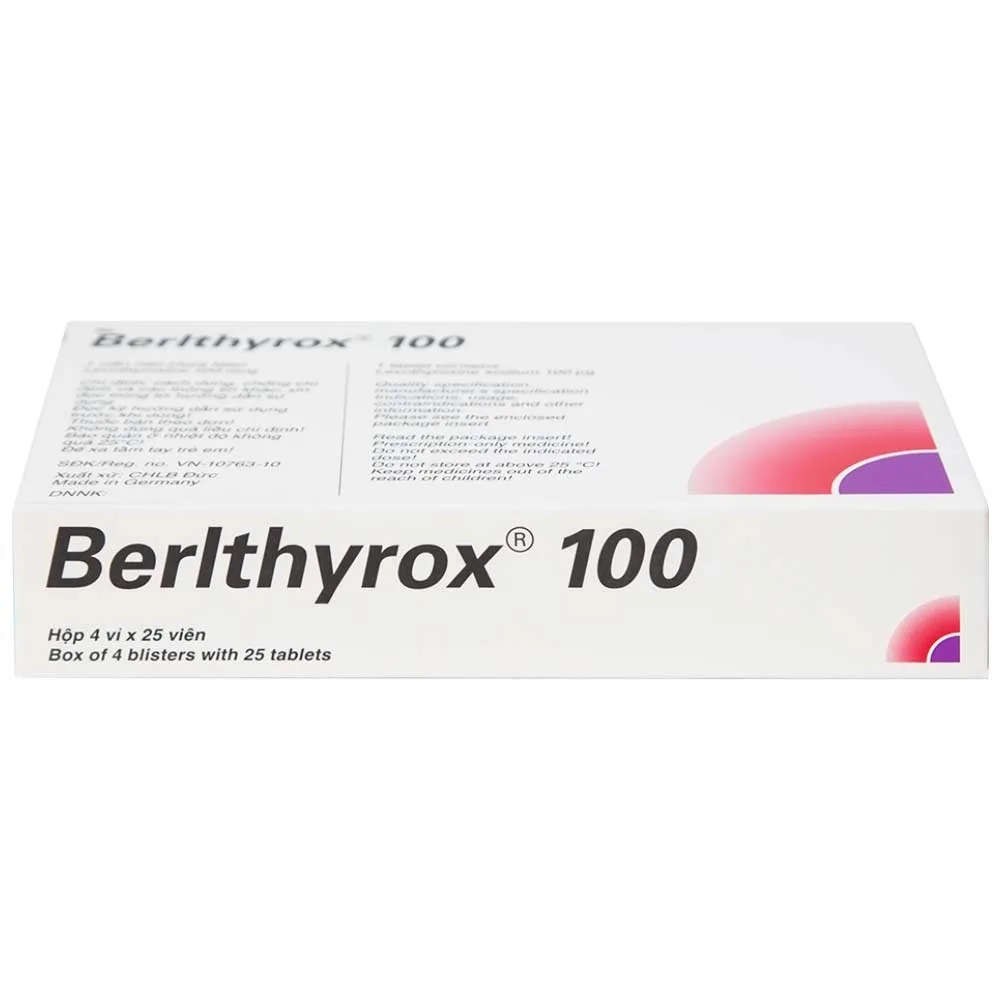 Hình ảnh Thuốc Berlthyrox 100 Menarini điều trị thiểu năng tuyến giáp (4 vỉ x 25 viên)