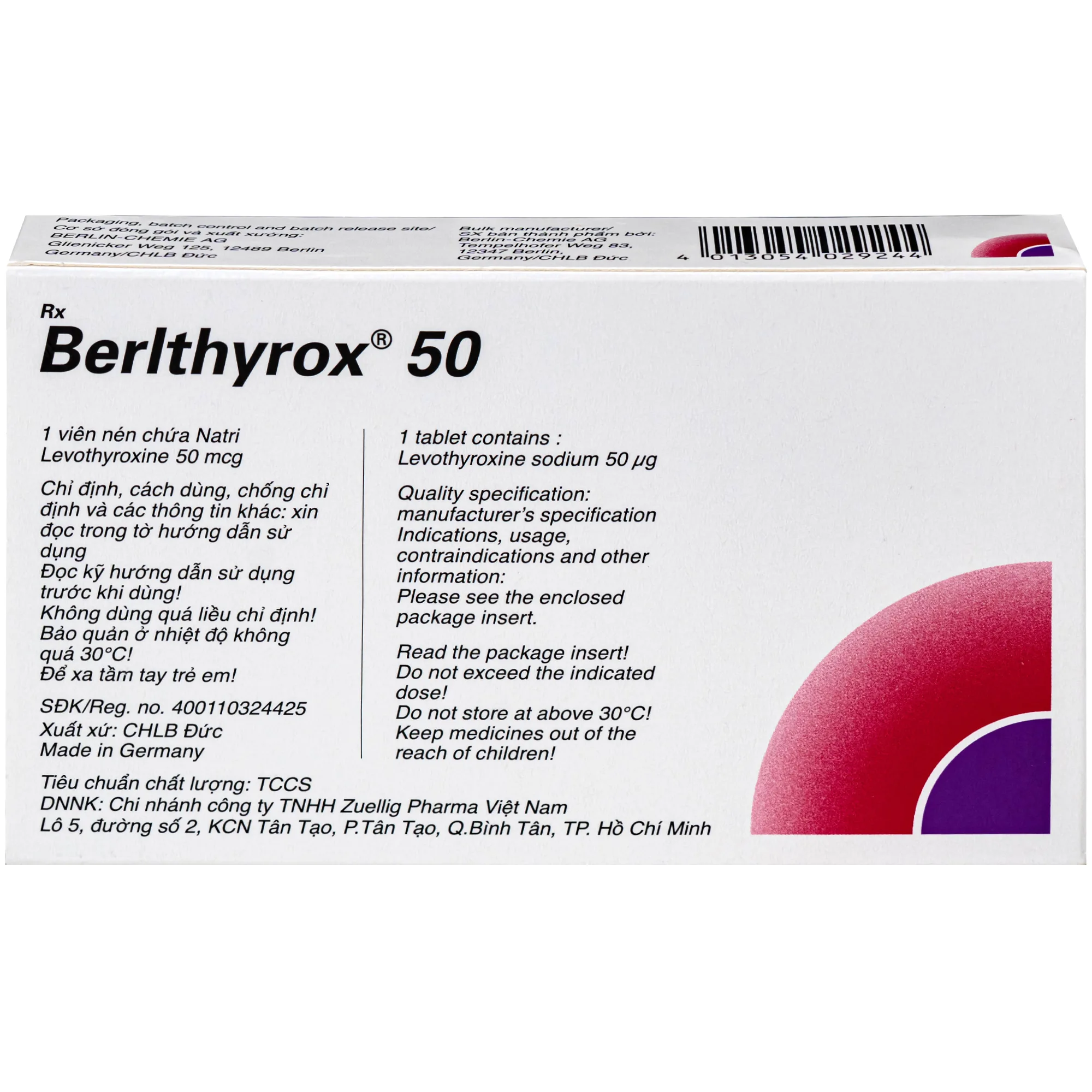 Hình ảnh Thuốc Berlthyrox 50mcg menarini điều trị bướu giáp, suy giáp, ung thư giáp (4 vỉ x 25 viên)