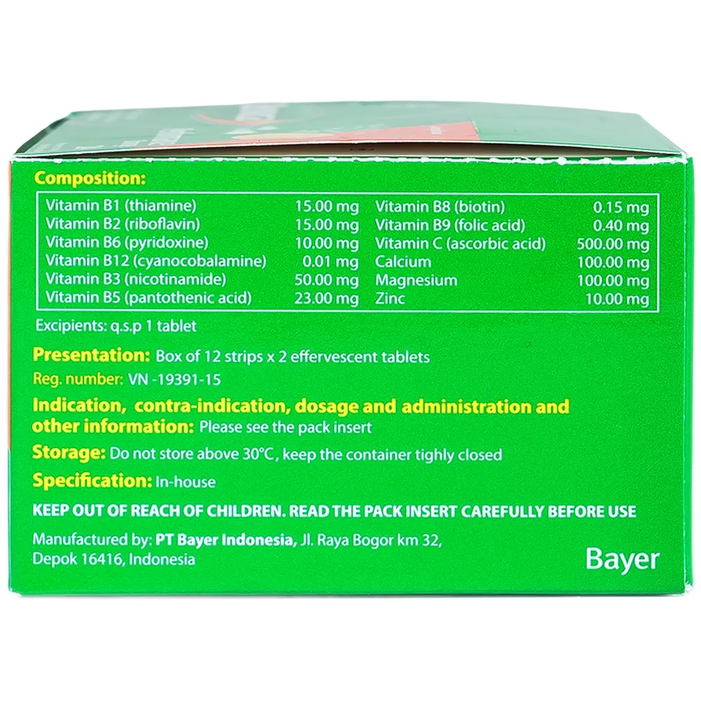 Hình ảnh Viên sủi Berocca Performance Orange Bayer bổ sung vitamin và khoáng chất (12 vỉ x 2 viên)