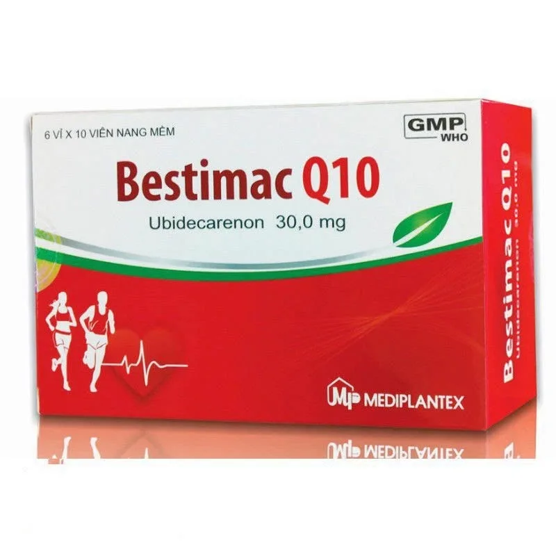 Hình ảnh Thuốc Bestimac Q10 30mg Mediplantex điều trị tăng cholesterol máu, suy tim sung huyết (6 vỉ x 10 viên)