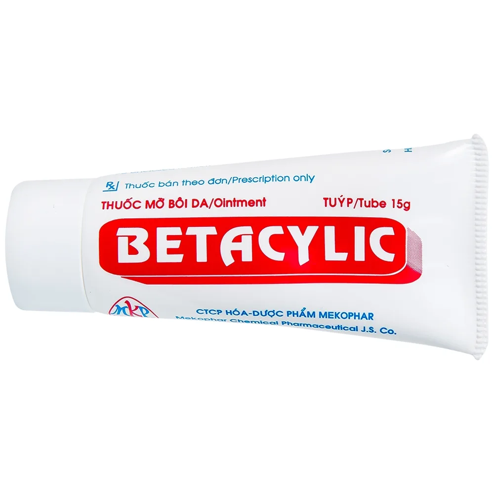 Hình ảnh Thuốc mỡ bôi da Betacylic Mekophar điều trị bệnh vẩy nến, vảy da dầu (15g)