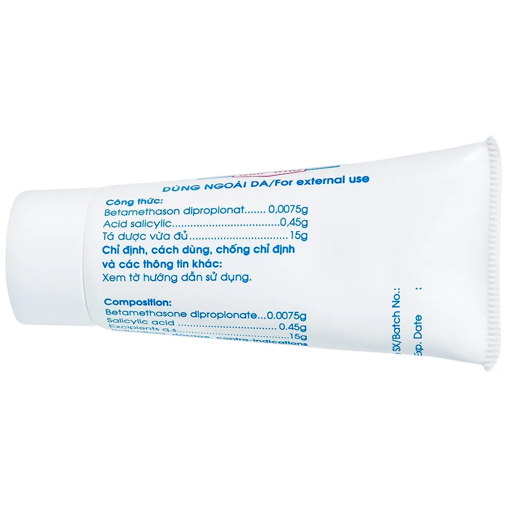 Hình ảnh Thuốc mỡ bôi da Betacylic Mekophar điều trị bệnh vẩy nến, vảy da dầu (15g)