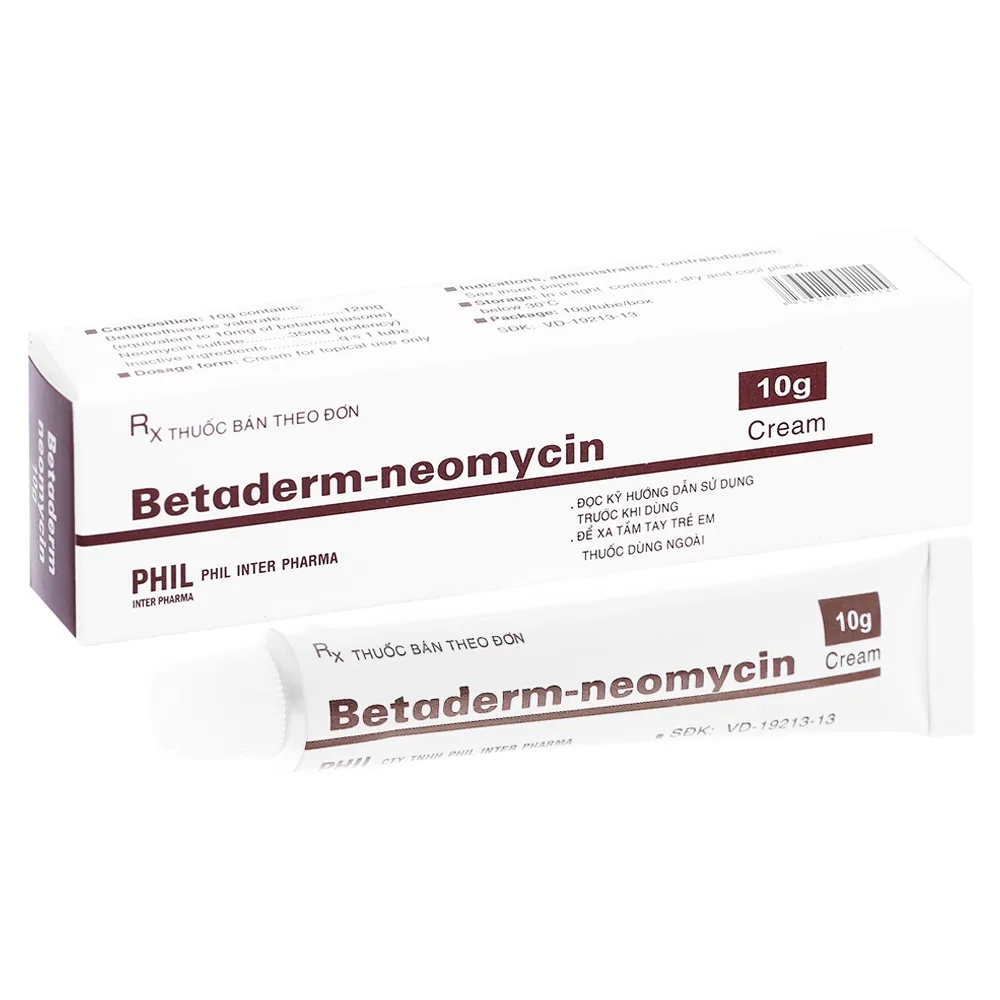 Hình ảnh Kem bôi ngoài da Betaderm Neomycin Cream Phil điều trị các bệnh viêm da (10g)