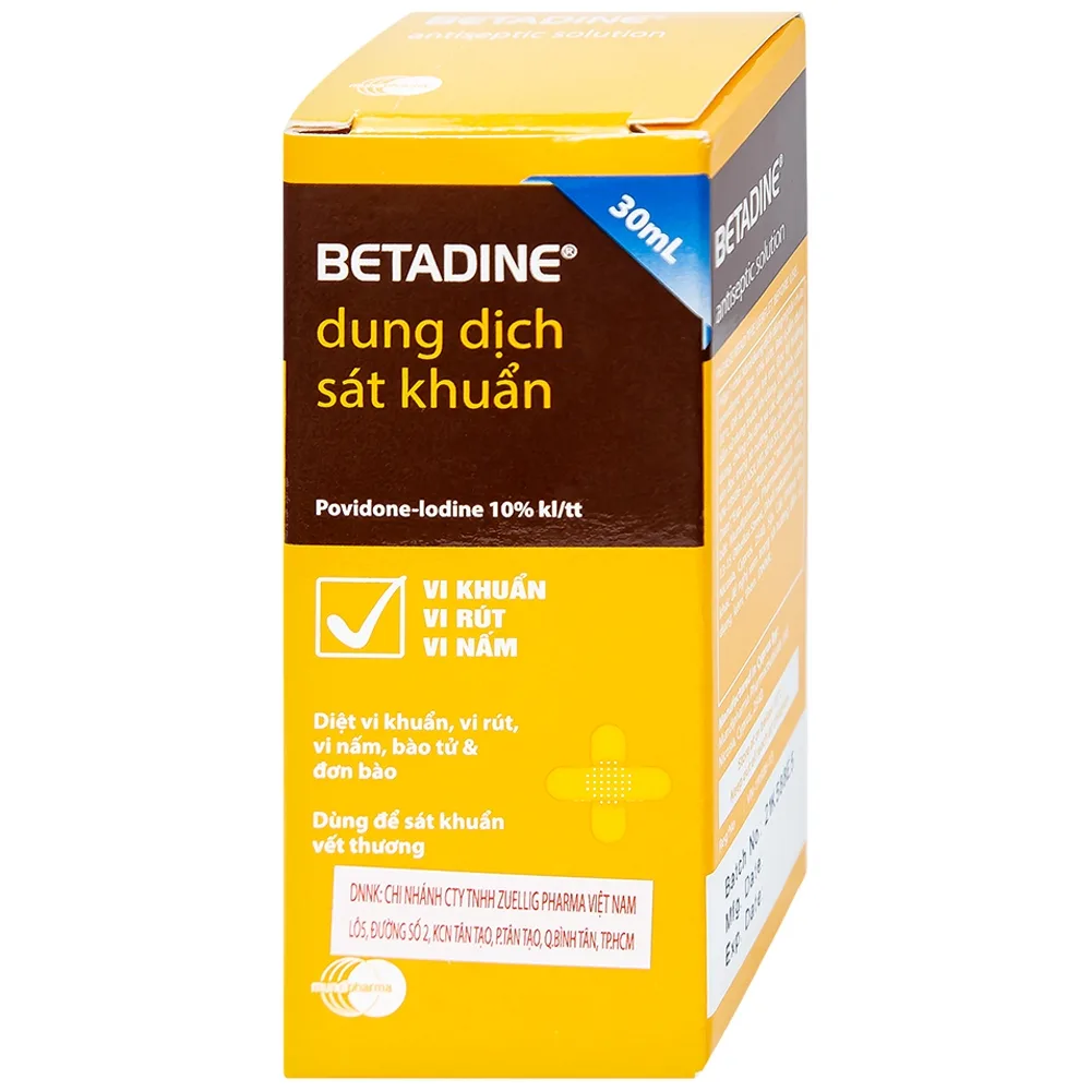Hình ảnh Dung dịch sát khuẩn Betadine Antiseptic Solution hỗ trợ sát khuẩn vết thương (30ml)