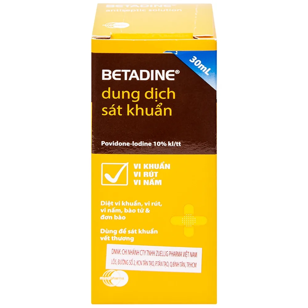 Hình ảnh Dung dịch sát khuẩn Betadine Antiseptic Solution hỗ trợ sát khuẩn vết thương (30ml)