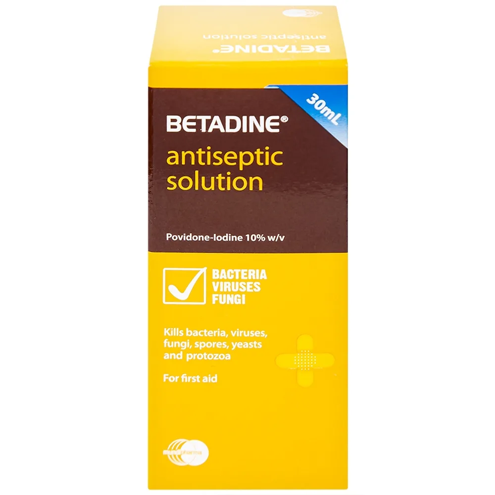 Hình ảnh Dung dịch sát khuẩn Betadine Antiseptic Solution hỗ trợ sát khuẩn vết thương (30ml)