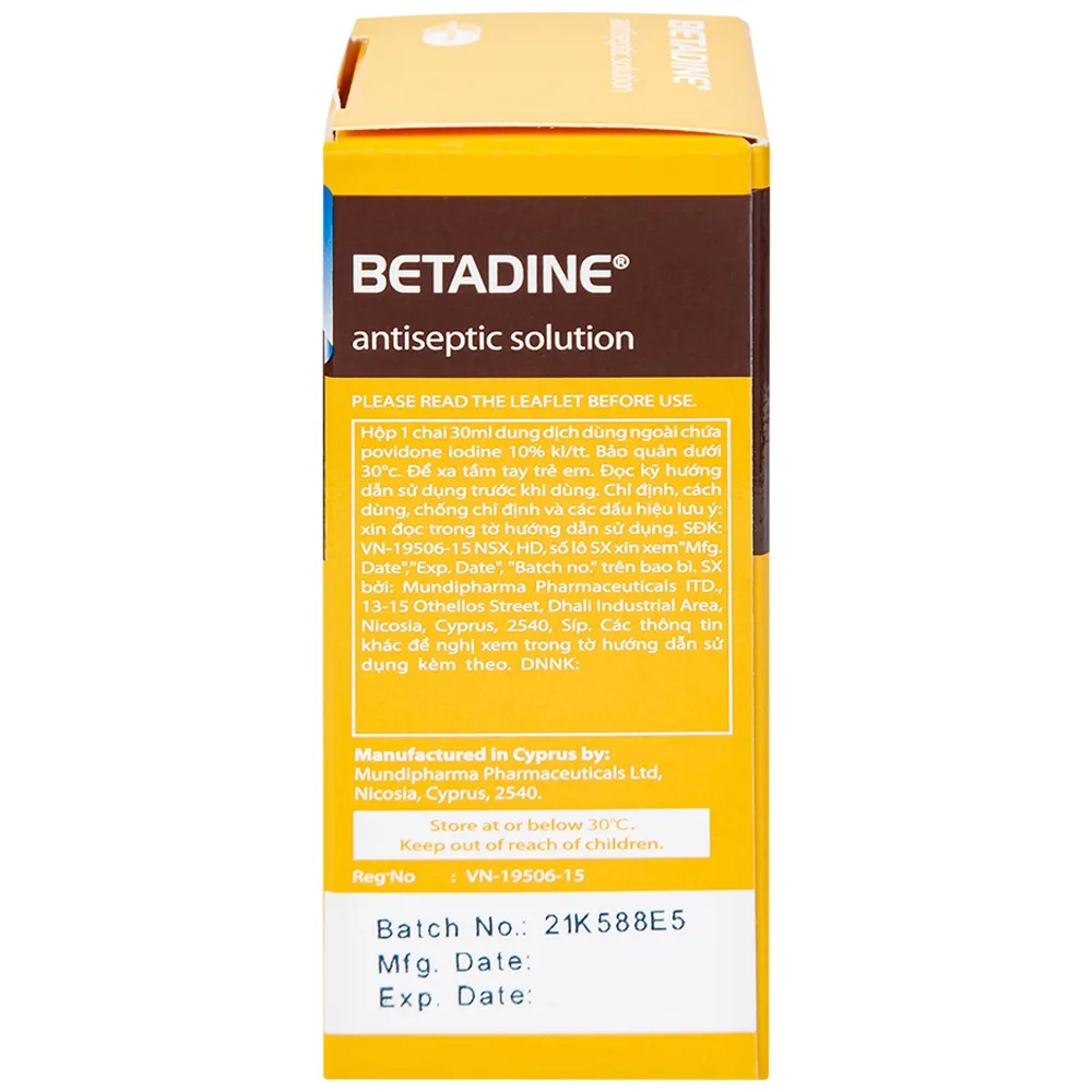 Hình ảnh Dung dịch sát khuẩn Betadine Antiseptic Solution hỗ trợ sát khuẩn vết thương (30ml)