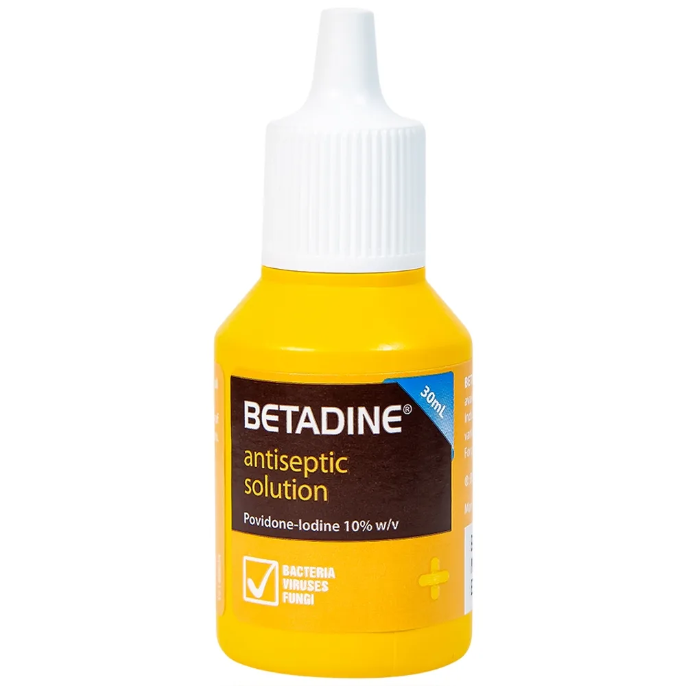 Hình ảnh Dung dịch sát khuẩn Betadine Antiseptic Solution hỗ trợ sát khuẩn vết thương (30ml)