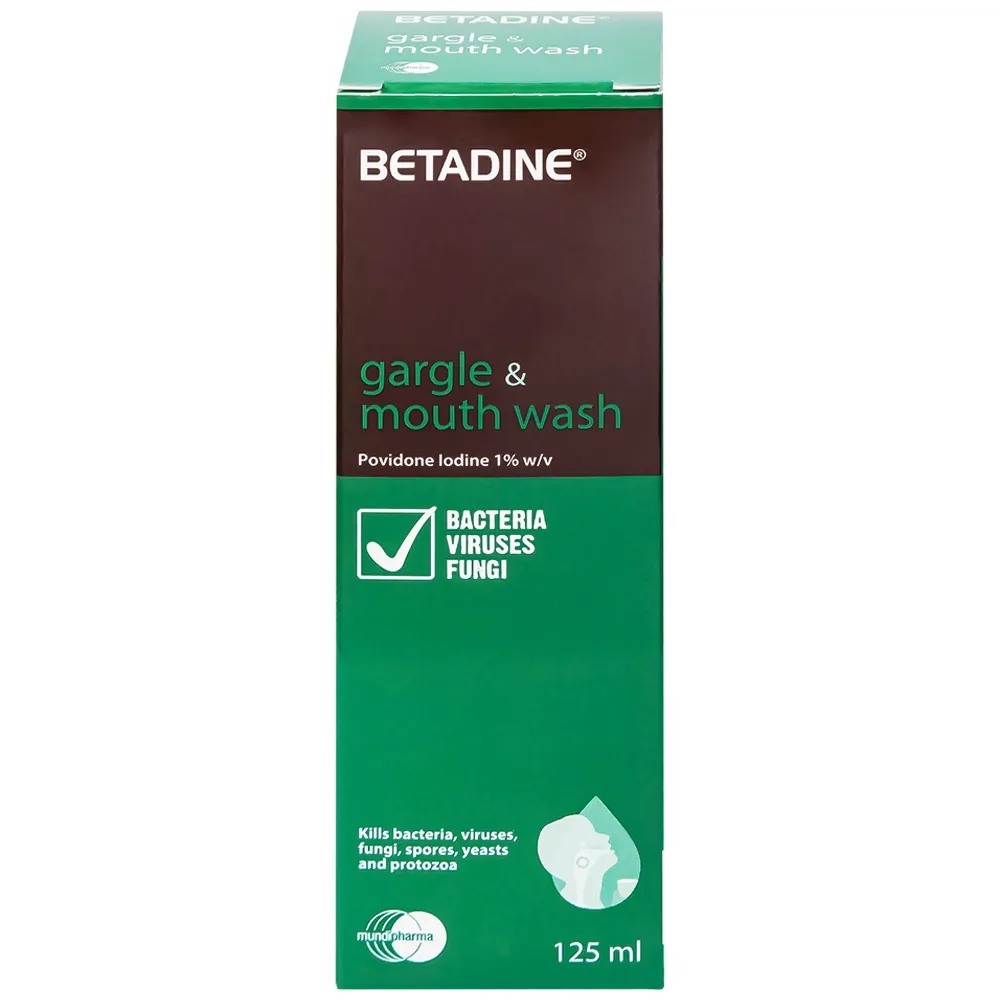 Hình ảnh Thuốc súc họng, súc miệng Betadine Gargle and Mouthwash điều trị viêm và nhiễm khuẩn miệng, họng (125ml)
